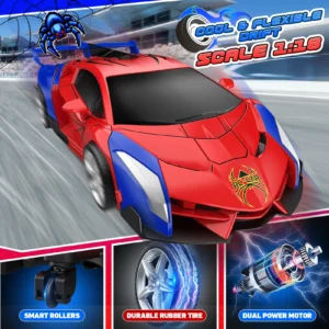 Voiture transformable télécommandée – jouet pour garçons de 3 à 12 ans